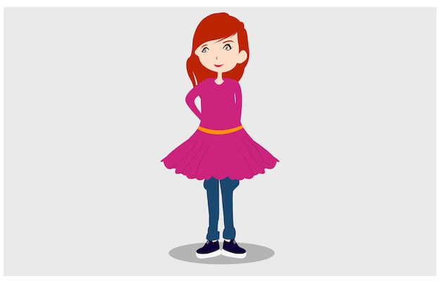Vector adolescente personaje de dibujos animados en fondo blanco