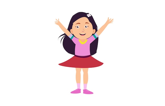 Vector adolescente personaje de dibujos animados en fondo blanco
