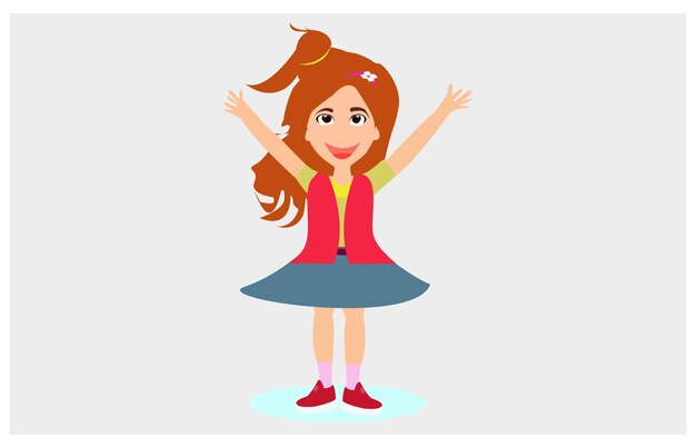 Vector adolescente personaje de dibujos animados en fondo blanco