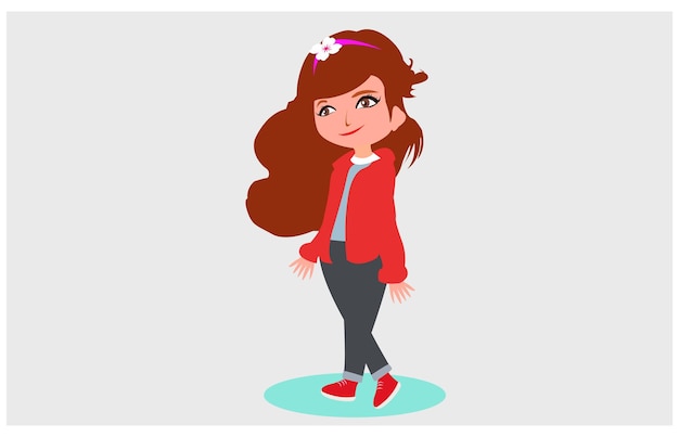 Vector adolescente personaje de dibujos animados en fondo blanco