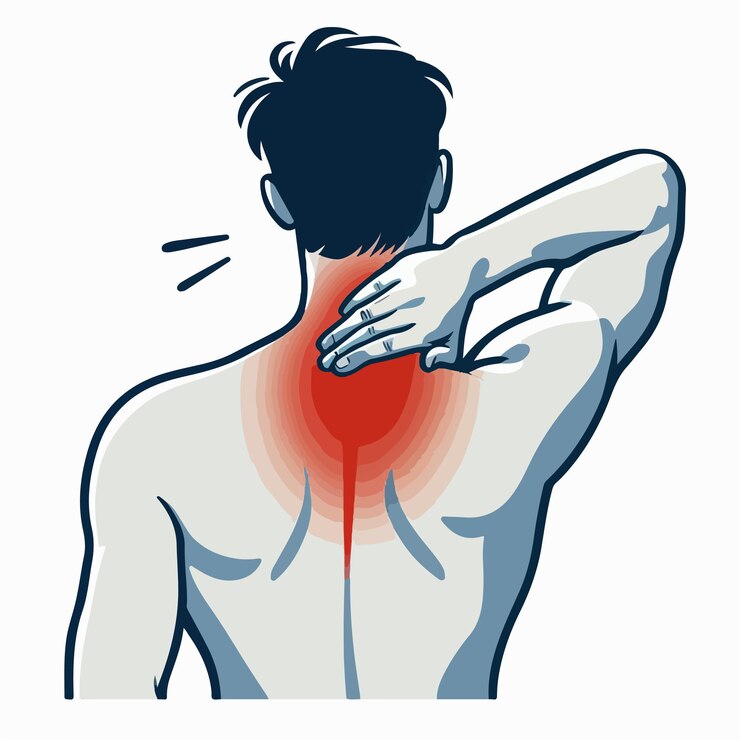 Vector vector de adolescentes con dolor de espalda con estilo de diseño plano