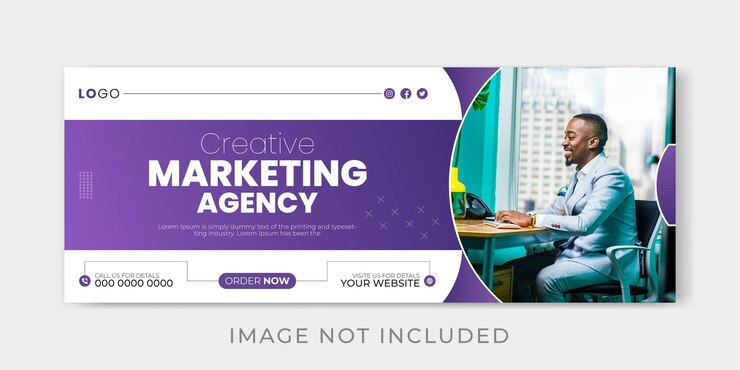 Vector Agencia de marketing creativo y plantilla de portada corporativa de Facebook