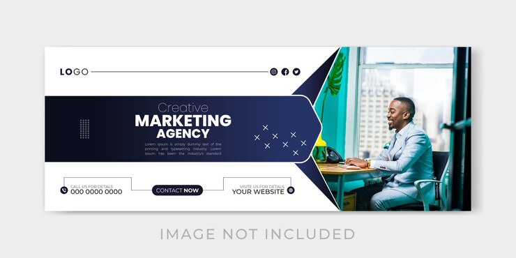 Vector Agencia de marketing creativo y plantilla de portada corporativa de Facebook