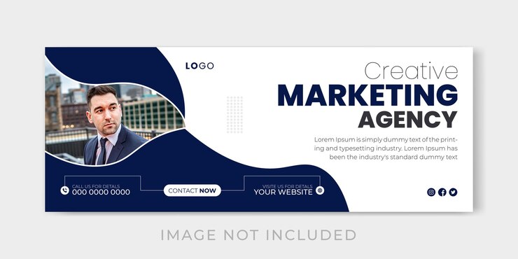Vector Agencia de marketing creativo y plantilla de portada corporativa de Facebook
