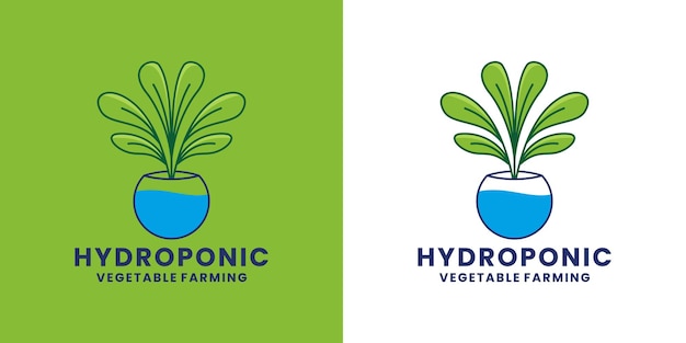 Vector de agricultura de diseño de logotipo de hidroponía