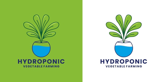 Vector de agricultura de diseño de logotipo de hidroponía