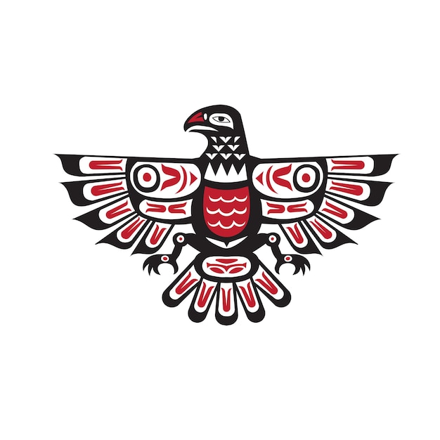 Vector del águila india de haida