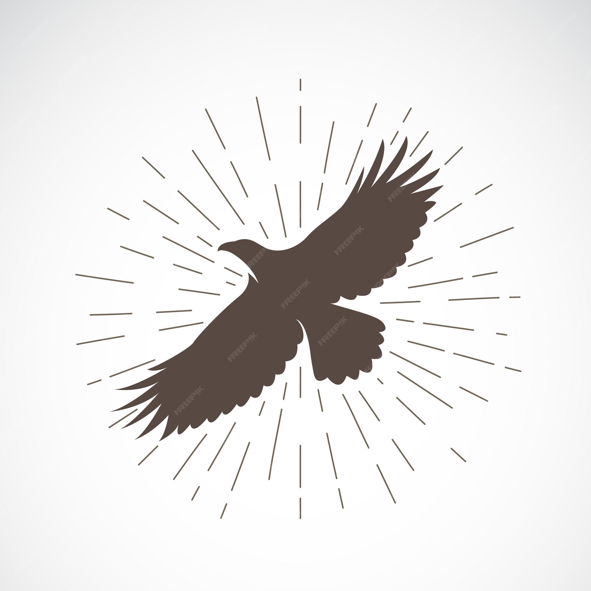 Vector de águila sobre fondo blanco símbolo de águila animal fácil  ilustración vectorial editable en capas | Vector Premium