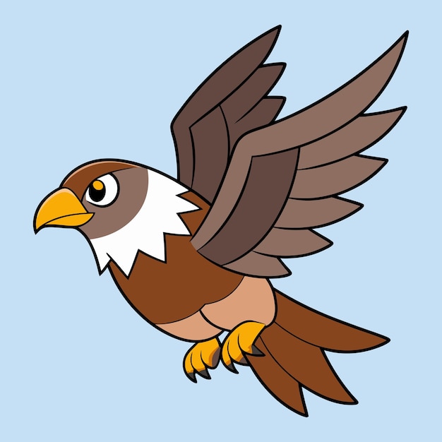 Vector de águila en vuelo Kawaii