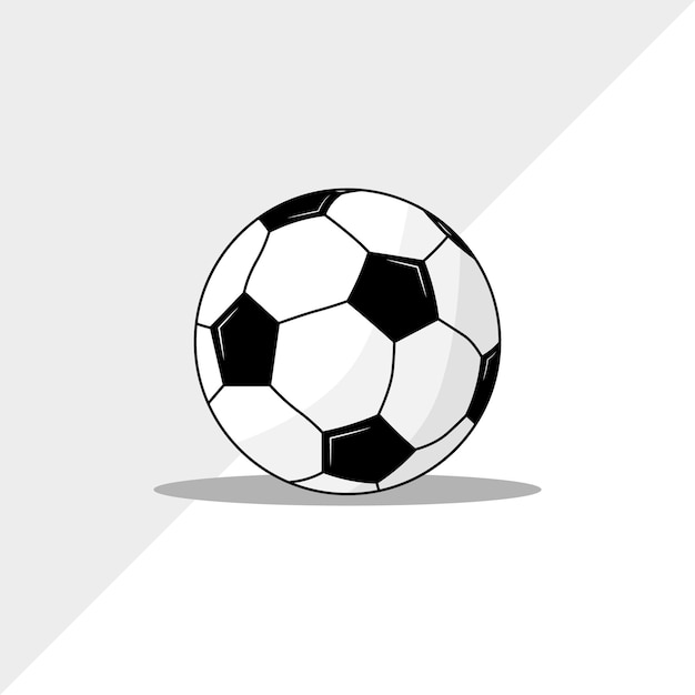 vector aislado balón de fútbol realista blanco y negro ilustración plana fútbol