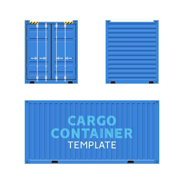 Vector aislado de la caja del contenedor de carga. plantilla de negocio de entrega de lados de carga.