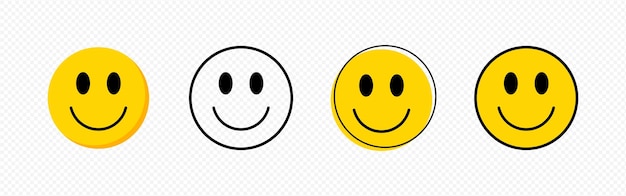 Vector aislado Conjunto de emojis felices
