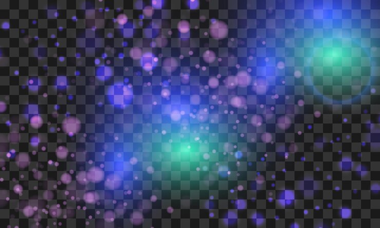 Vector vector aislado efecto bokeh brillante sobre un fondo transparente