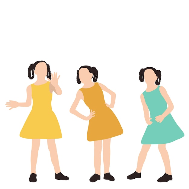 Vector aislado en un estilo plano niños niñas
