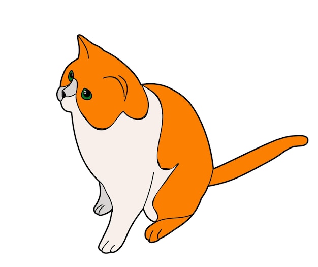 Vector aislado gato pelirrojo