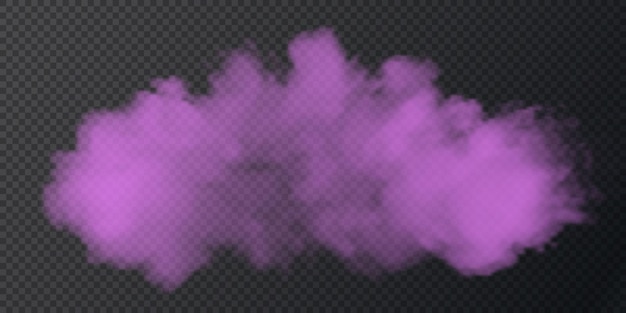 Vector aislado humo PNG Textura de humo rosa sobre un fondo negro transparente