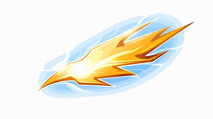 Vector vector aislado del icono de dibujos animados de thunderbolt power