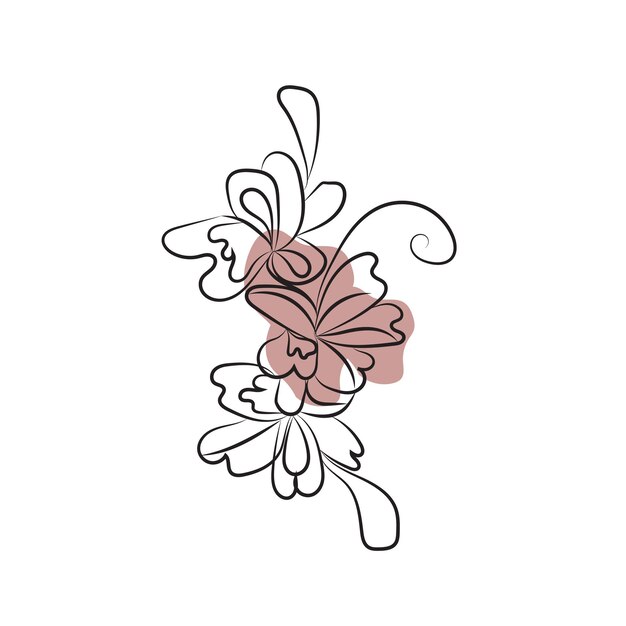 vector aislado línea de margarita arte clipart floral