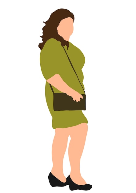 Vector, aislado, mujer gorda
