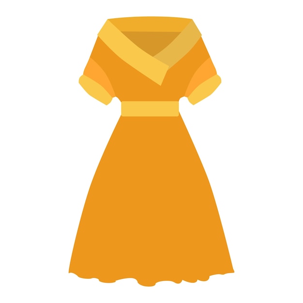 Vector aislado mujer largo vestido de moda amarillo
