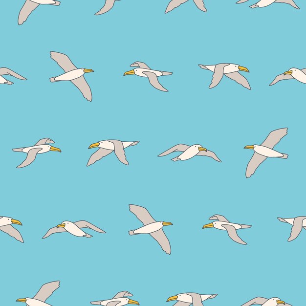 Vector Albatross patrón sin costuras Fondo para tela impresa superficie envoltura de moda