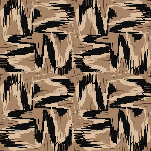 Vector de alfombra de diseño de tela marrón azul de patrones dibujados a mano sin costura geométrica étnica colores tierra