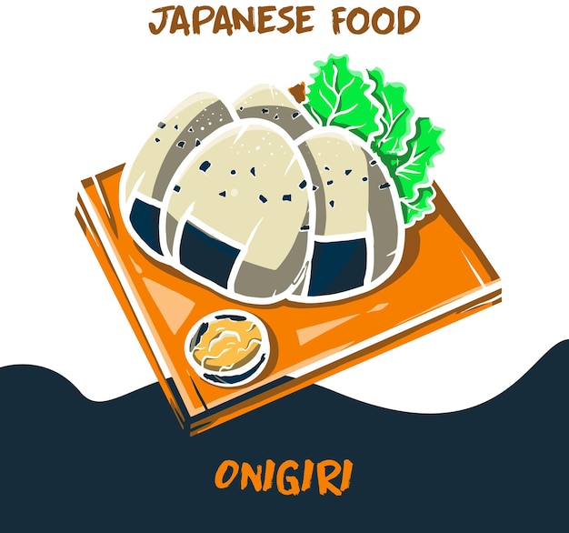 Vector de alimentos japonés onigiri