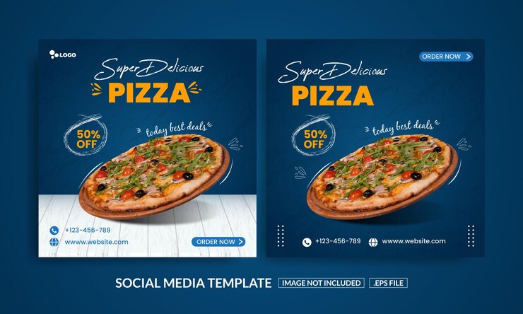 Vector de alimentos plantilla de publicación de banner en las redes sociales