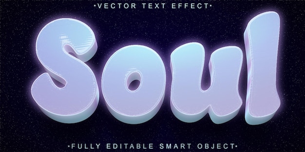Vector de alma turquesa Efecto de texto de objeto inteligente totalmente editable