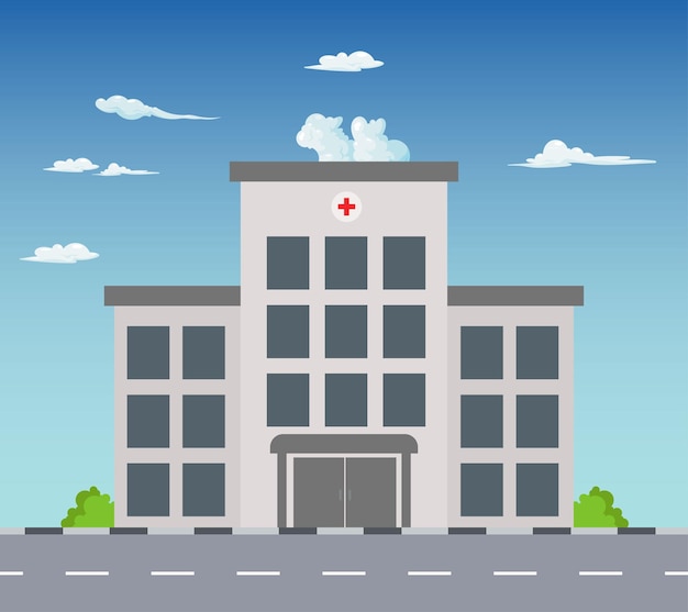 Vector alrededor del edificio del hospital