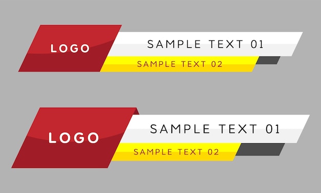 Vector amarillo rojo elegante tercio inferior para negocios en fondo aislado