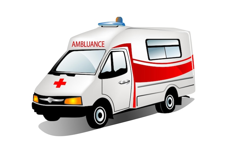 Vector de ambulancias de dibujos animados