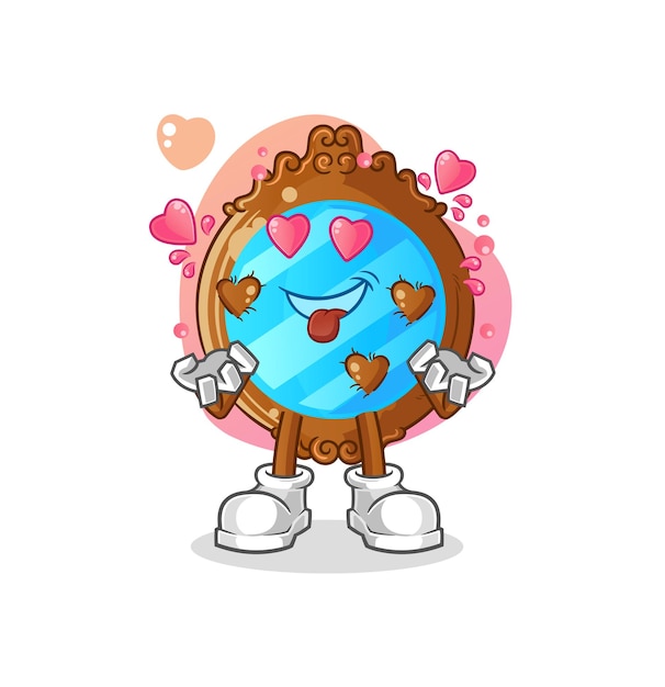 vector de amor de caída de espejo. personaje animado