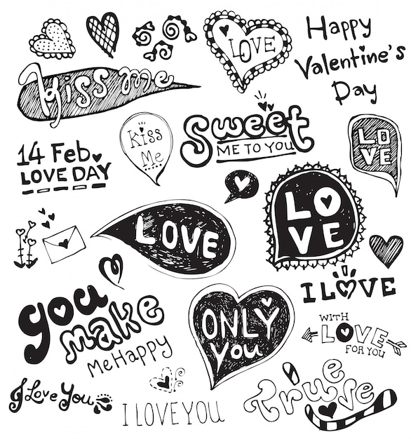 Vector vector de amor doodle