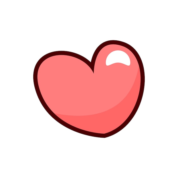 Vector amor o corazón icono de dibujos animados ilustración vectorial