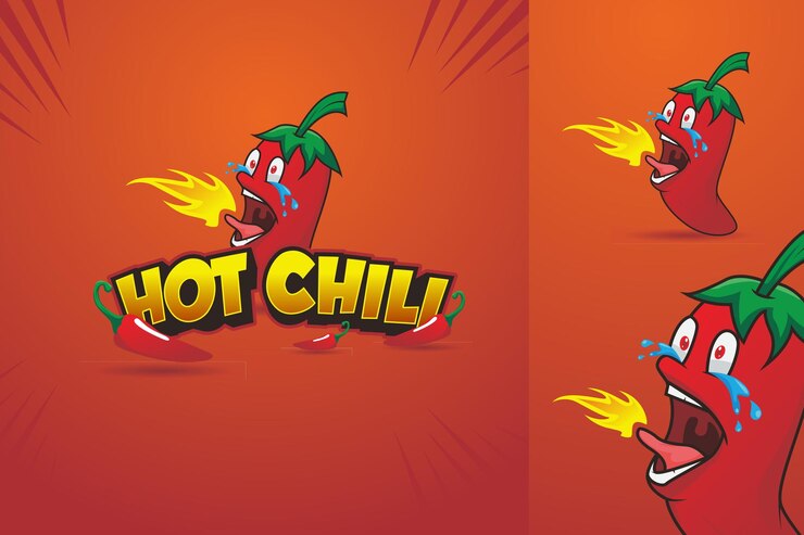 Vector vector animado de chile caliente que emite fuego