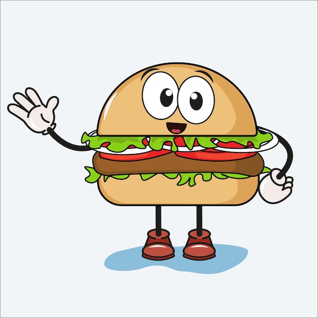 Vector animado de comida rapida hamburguesa