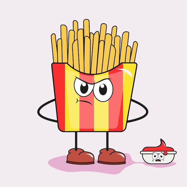 Vector vector animado de comida rapida papas fritas