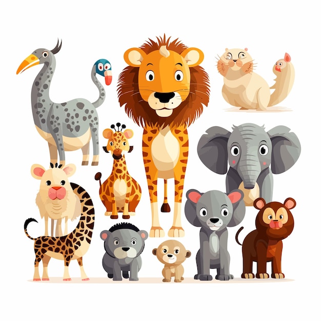 Vector vector de animales africanos graciosos