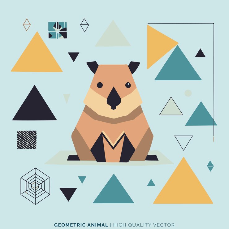 Vector vector de animales geométricos
