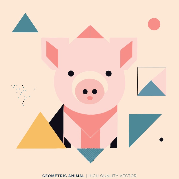 Vector vector de animales geométricos