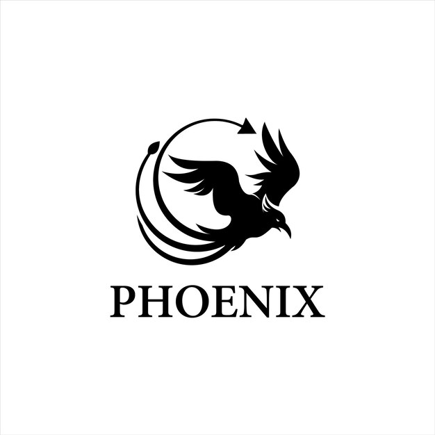 Vector de animales heráldicos de diseño de logotipo de phoenix