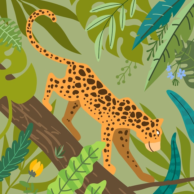 Vector vector de animales tropicales hermosa composición animal