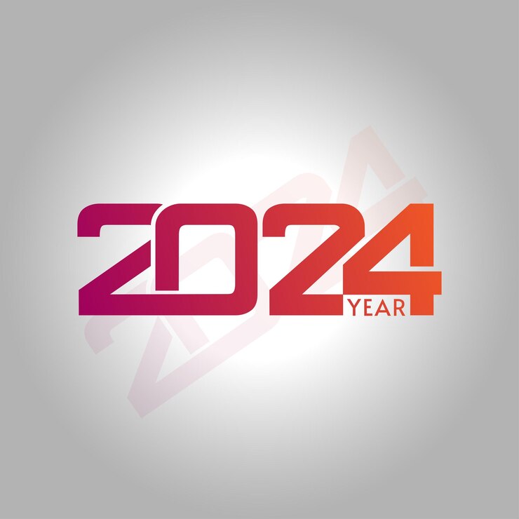Vector el año 2024 nuevo año símbolo logotipo ilustración vectorial diseño 2024