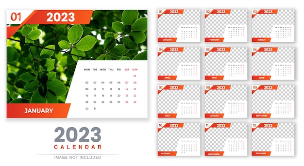 Vector de año calendario 2023