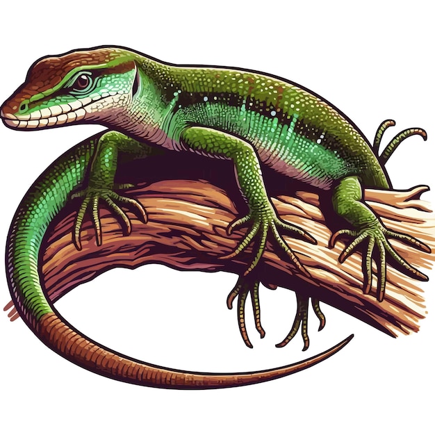 Vector vector anole ilustración vectorial de lagarto en fondo blanco