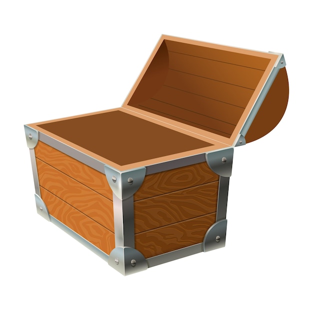 Vector antiguo cofre del tesoro con diseño realista