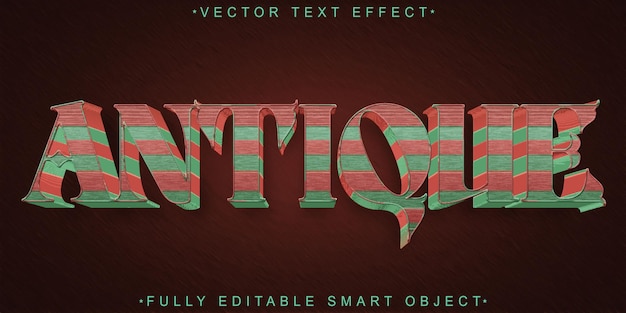 Vector antiguo histórico Efecto de texto de objeto inteligente totalmente editableVector Efecto de texto de objeto inteligente totalmente editable