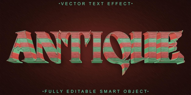 Vector vector antiguo histórico efecto de texto de objeto inteligente totalmente editablevector efecto de texto de objeto inteligente totalmente editable