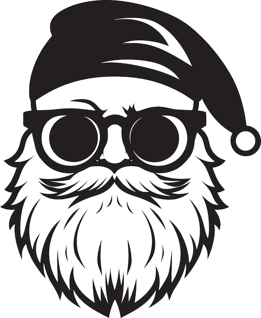 Vector vector de apelación polar negro santa cool cool yule iconic santa cool negro vector